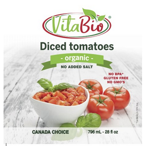 Vita-Bio   Org. Diced Tomatoes No Salt Added 12 x 796ml