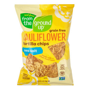 Real Food From The Ground Up    FTGU Tortilla Chips    Flavour: Cauliflower Sea Salt 
Container Size: 4.5 oz    Pack of 12