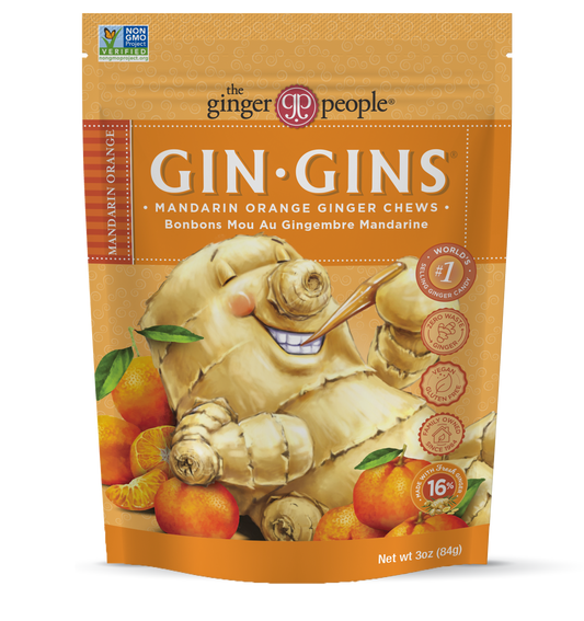 The Ginger People   Mandarin Orange Ginger Chews 12 x 84g