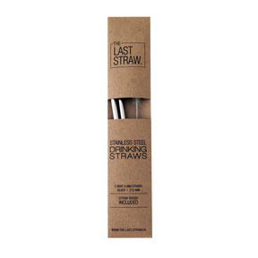 The Last Straw   2 Stainless Steel Straws w/brush 1un