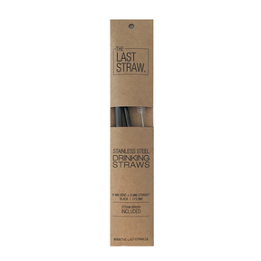 The Last Straw   Stainless Straw Duo: Black w/brush 1un