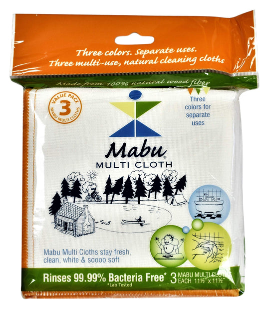 MABU CLOTH    Natural Cleaning Cloth    MABU CLOTH    Natural Cleaning Cloth    Mabu Multi Wood Fiber Cloth 3pk