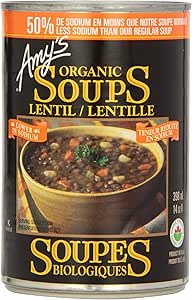 Amy's Kitchen   Lower Sodium Soups   Lentil   398ML