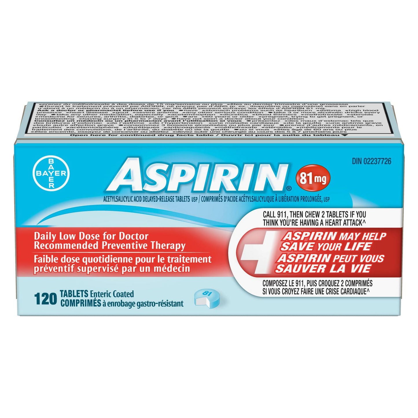 Asaphen ASA 81mg Adul Size 120 Tabs