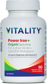 Vitality Products Inc.   Power Iron + Organic Spirulina 60vcap