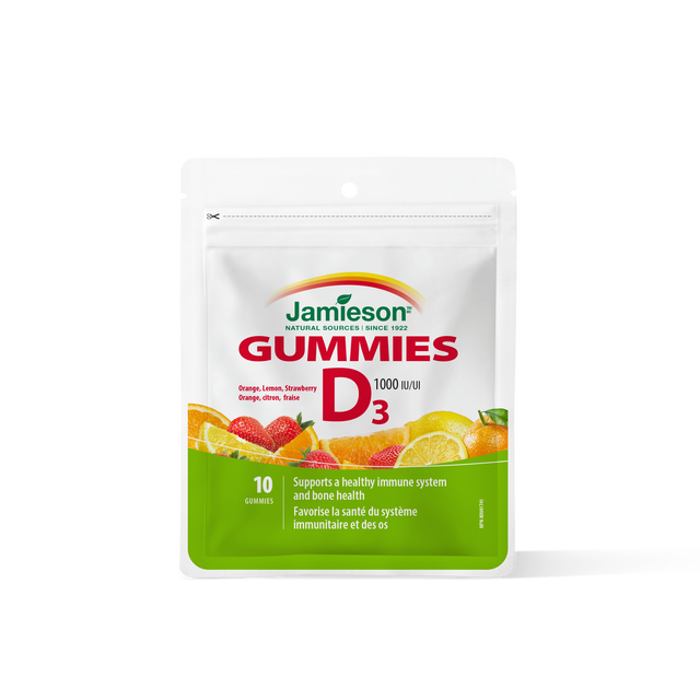 Jamieson Vitamin D3 1,000 IU Gummy Pouch 10-Gummy