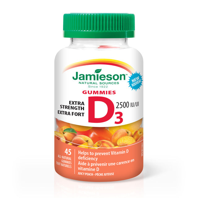 Jamieson    JMS Vitamin D Extra Strength 2,500IU - Peach    45Gummies