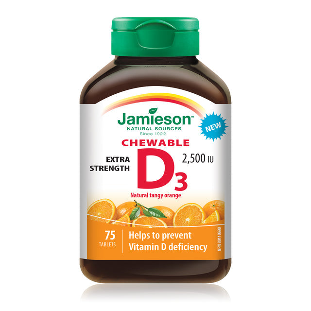 Jamieson    JMS Vitamin D Extra Strength 2,500IU - Orange    75Chew