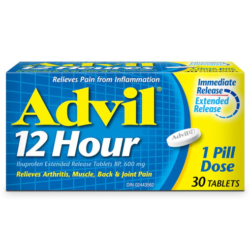 Advil 12 Hour Tablets for Extended Pain Relief, 600 mg Ibuprofen, 30 Count
