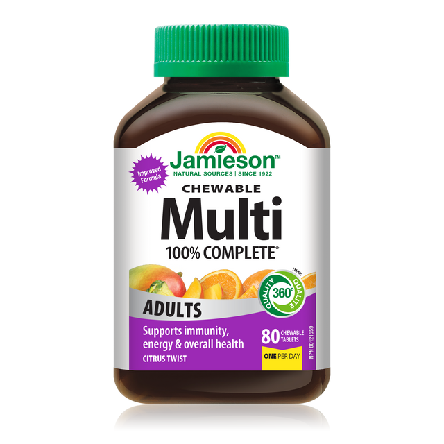 Jamieson    JMS Multi 100% Complete - Chewable Citrus    80Chewable Tablets
