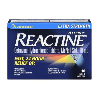 Reactine Extra Strength 24 Hour 10 Tablets