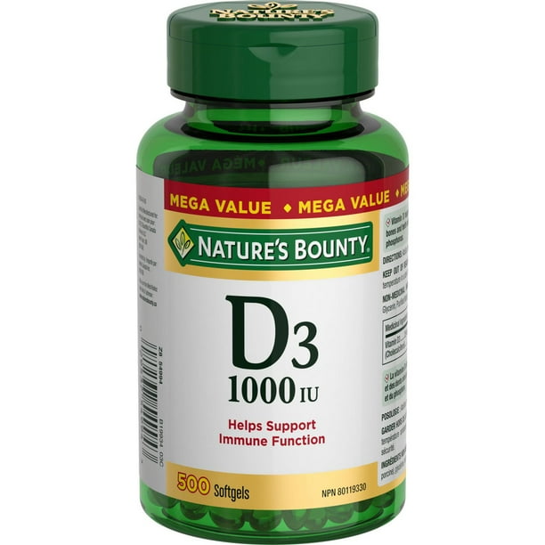NATURE'S BOUNTY VITAMINE D 1000IU 25MCG S/GEL 500 SOFTGEL