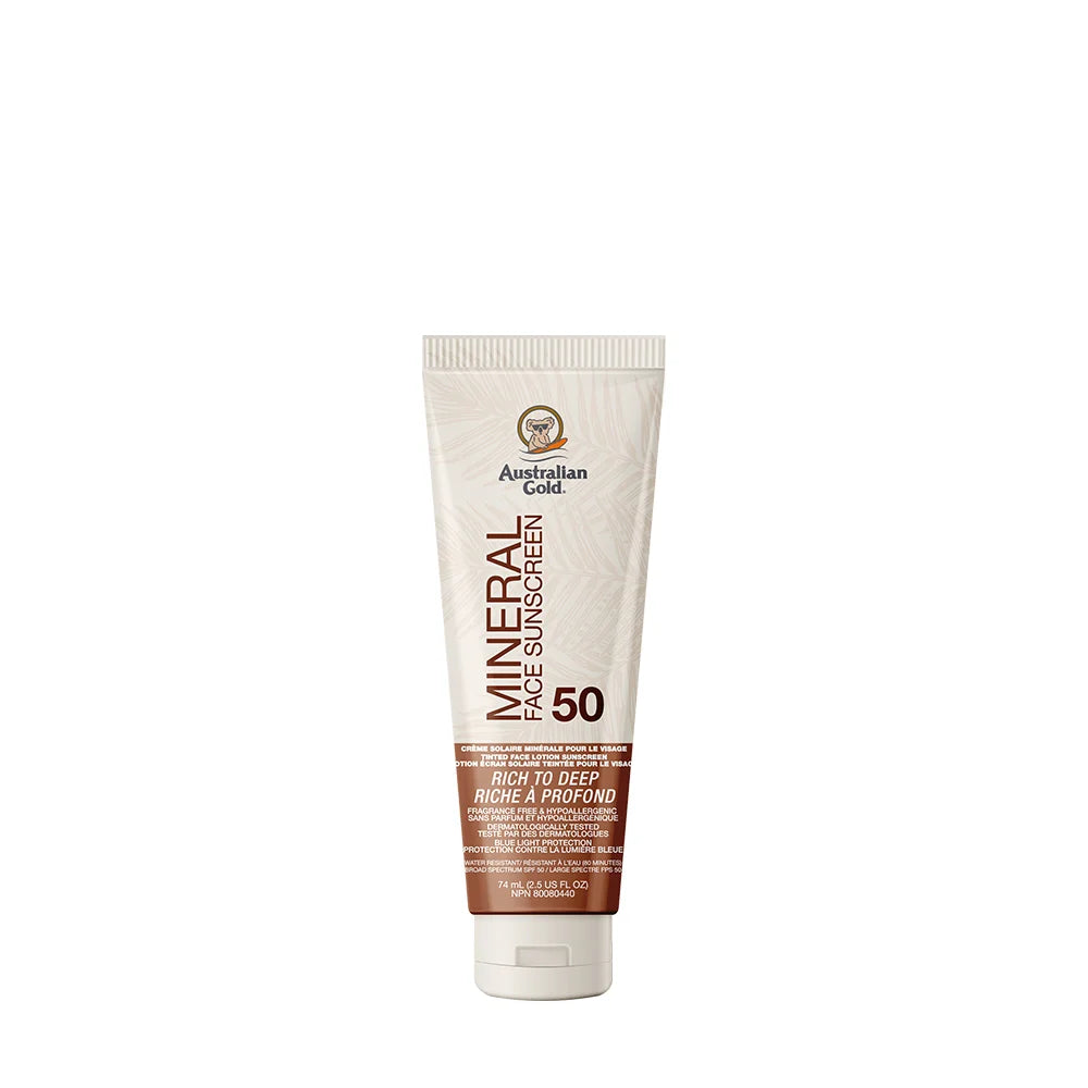 AUSTRALIAN GOLD MINERAL SPF50 RICH DEEP 74ML LOTION pack of 6