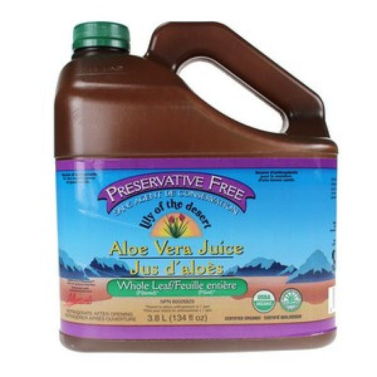 LILY OF THE DESERT    Juices & Concentrates Preservative Free    LILY OF THE DESERT    Juices & Concentrates Preservative Free    Org PF Aloe Whl Leaf Juice 3.78L