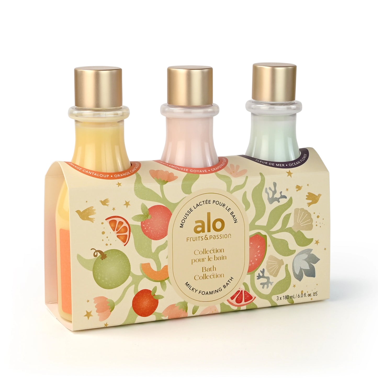 FRUITS & PASSION ALO FOAM BATH COLLECTION MILKY 3 pack of 6