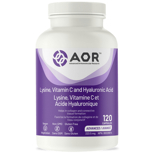 AOR Lysine, Vitamin C and Hyaluronic Acid 120 caps