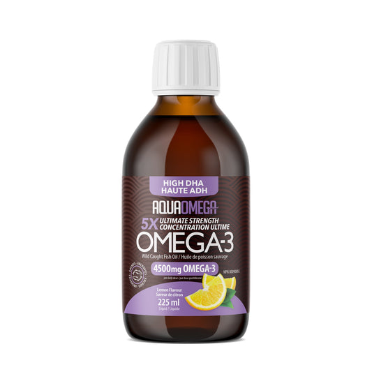 AQUAOMEGA    High DHA Fish Oil Omega3    AQUAOMEGA    High DHA Fish Oil Omega3    5X High DHA Lemon 225mL