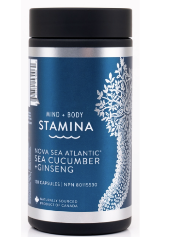 NOVA SEA ATLANTIC®  Sea Cucumber + Ginseng ENDURANCE /  STAMINA 120 capsules (NPN# 80115530)