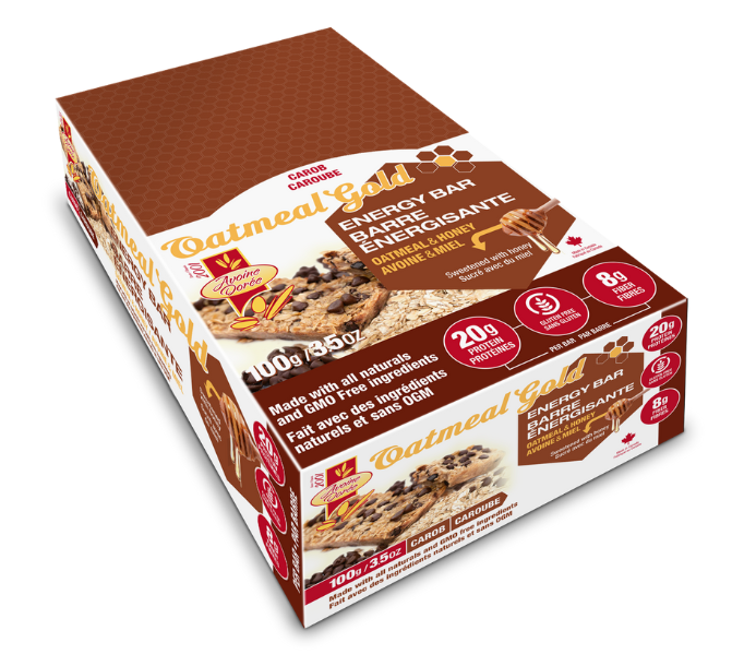 AVOINE DOREE   OATMEAL & HONEY ENERGY BAR   CAROB   100g - 12/box