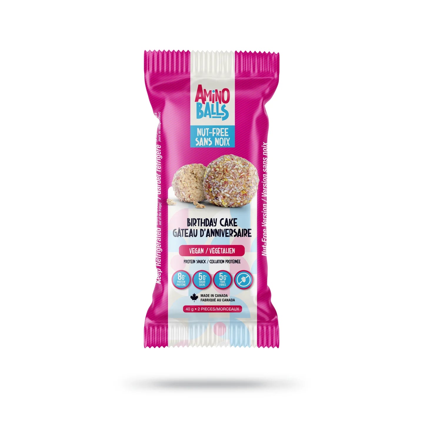 AMINO BALLS SNACKS -  Birthday Cake, Nut-Free (vegan)    40g