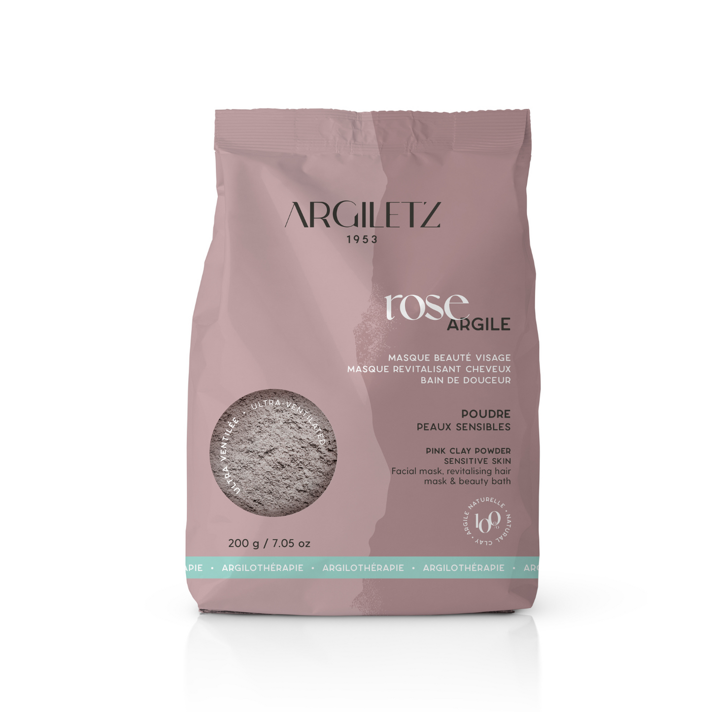 Argiletz - Ultra-ventilated PINK Clay Powder - 200 g