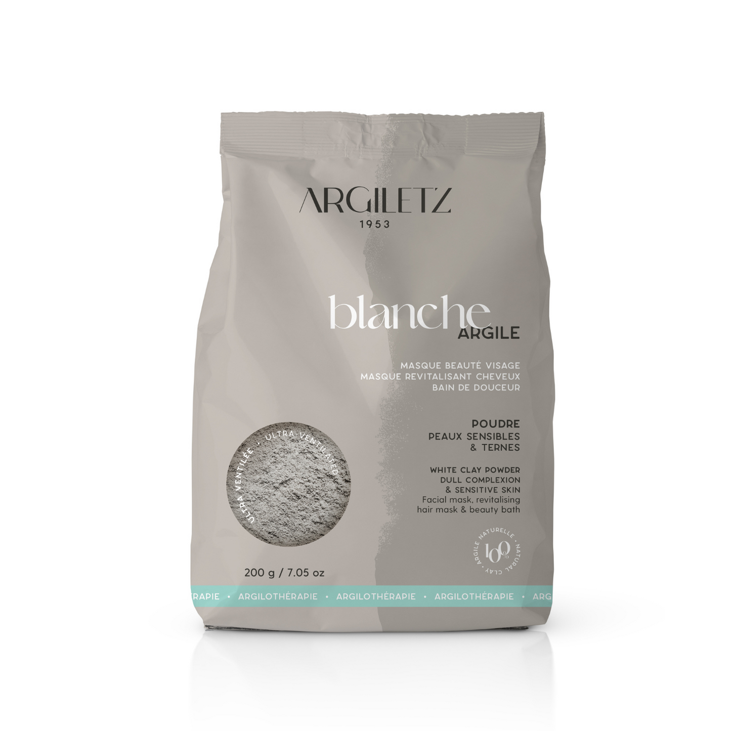 Argiletz - Ultra-ventilated WHITE Clay Powder - 200 g