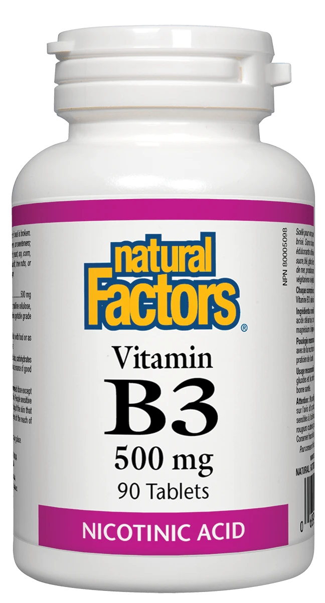 Natural Factors   Vitamin B3 500 mg   90 tabstabs