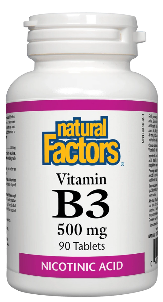 Natural Factors   Vitamin B3 500 mg   90 tabstabs