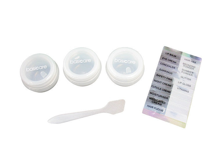 BASICARE   COSMETIC TRAVEL JARS, 3 PK