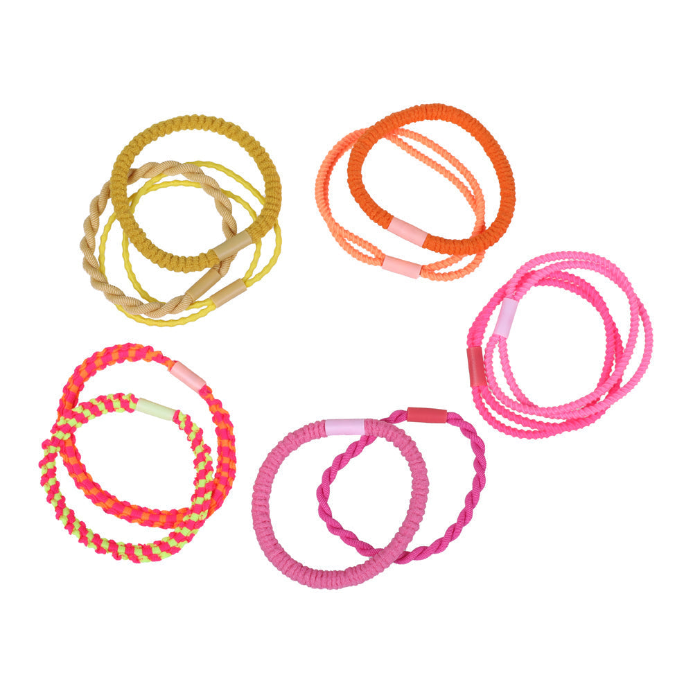 BASICARE   COVERED ELASTICS, PINK / GREEN / PURPLE, (11)