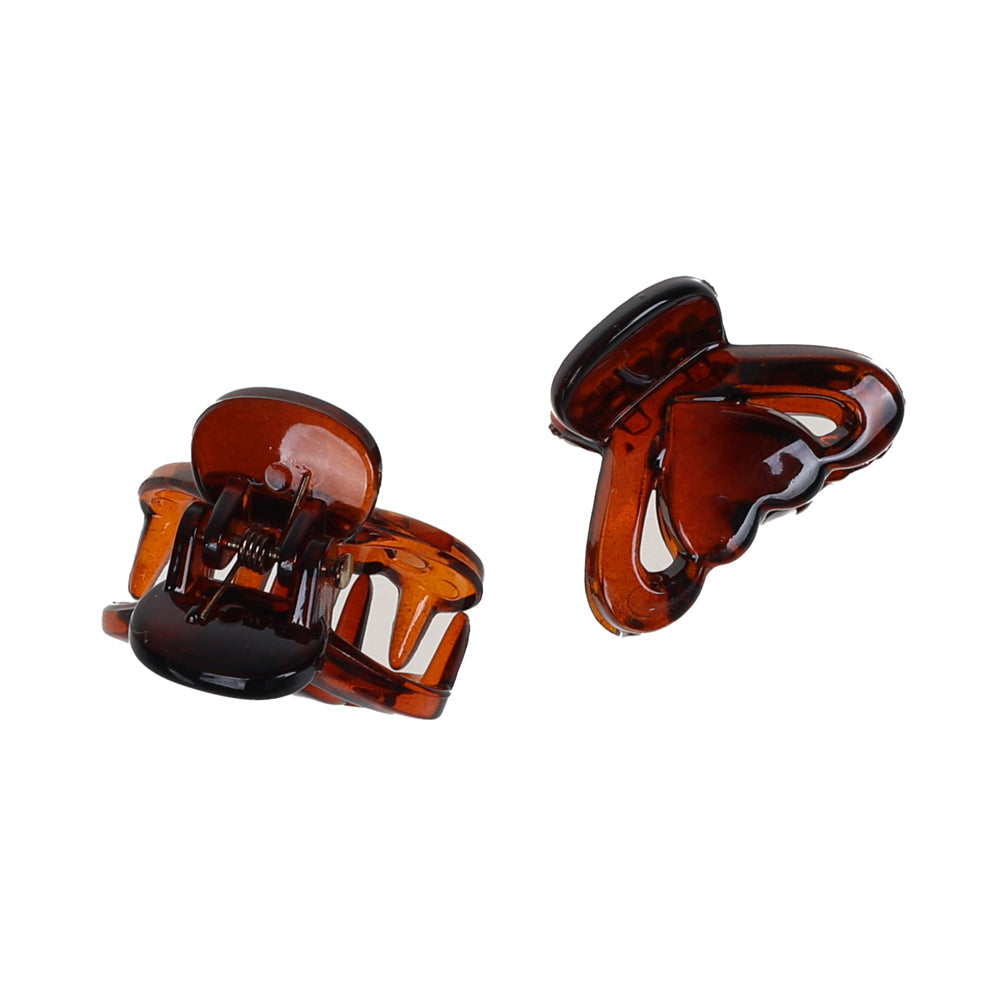 BASICARE   CLAW CLIP, MINI, HEART, BROWN