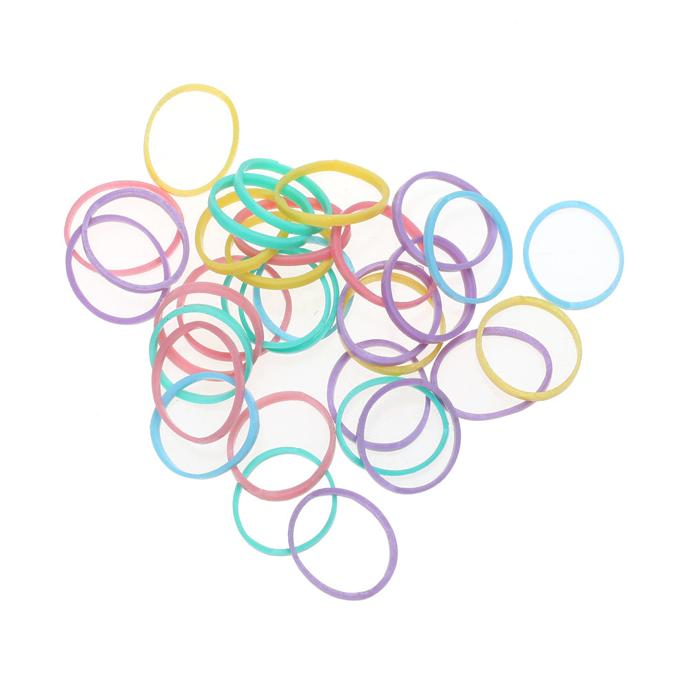 BASICARE   HAIR ELASTICS, PASTELS, (100)