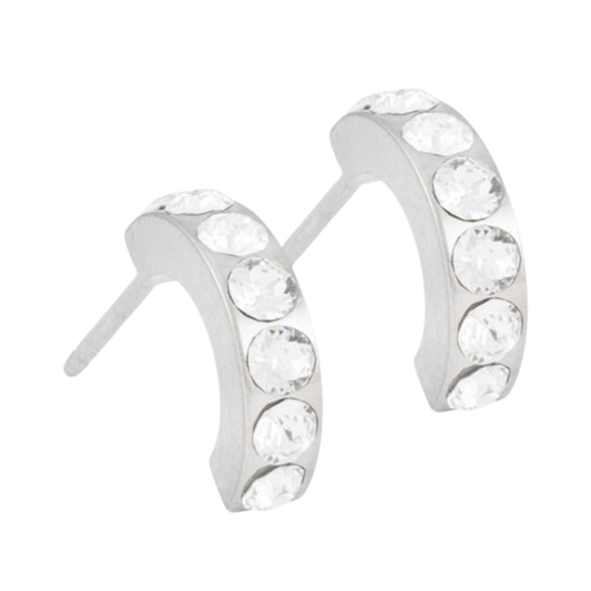 Blomdahl   Earrings   Silver Titanium Brilliance Curved Earrings - 10mm