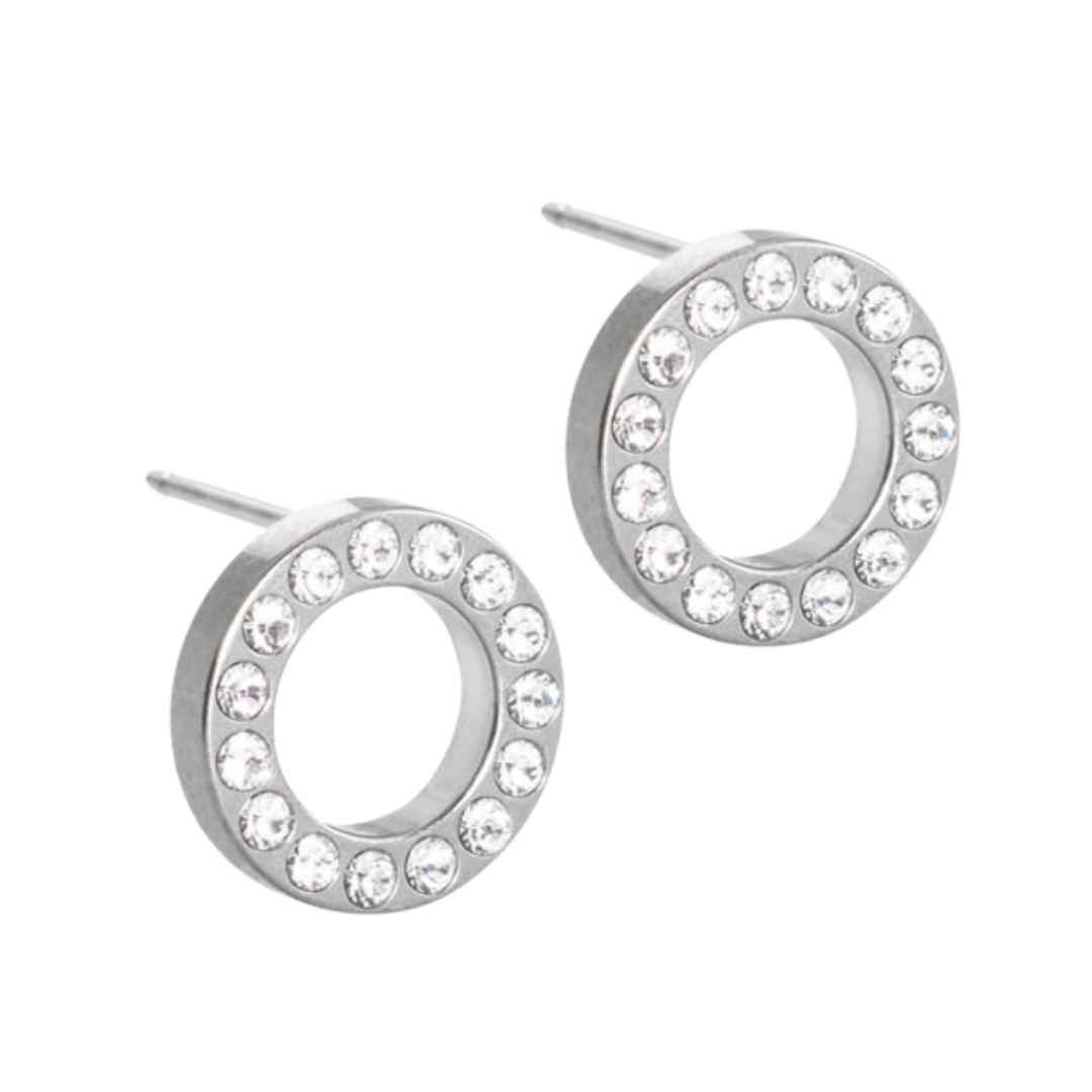 Blomdahl   Earrings   Brilliance Puck Hollow Crystal Stud Earrings - 10mm