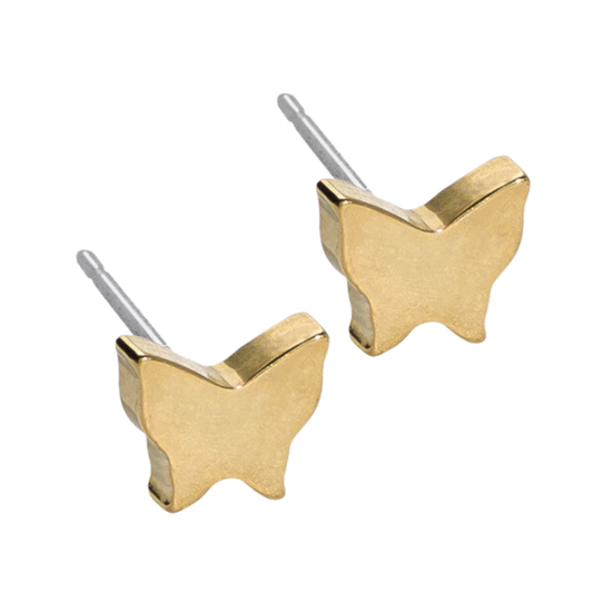 Blomdahl   Earrings   Gold Titanium Butterfly Stud Earrings - 8mm