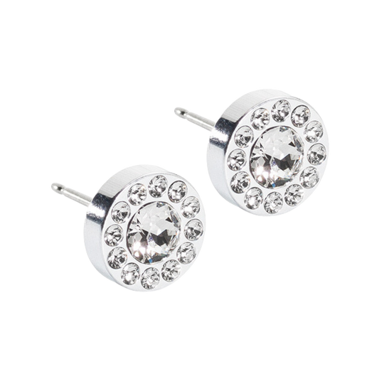 Blomdahl   Earrings   Silver Brilliance Halo Crystal Stud Earrings - 8mm