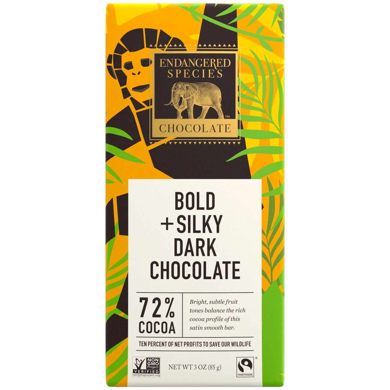 Endangered Species   All-Natural Chocolate Bars   Chimpanzee - Smooth Dark85G
