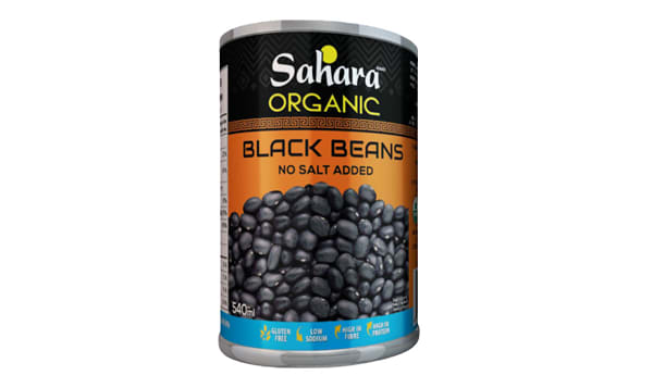 Sahara   Organic Black Beans No Salt Added 12 x 540ml