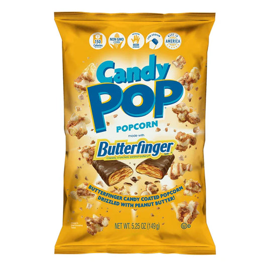 Snax Sational    Snax Candy Pop Popcorn    Flavour: Butterfinger 
Container Size: 149 g    Case of 12
