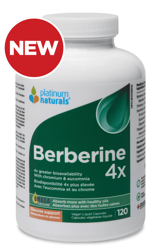 Platinum Naturals-Berberine 4x - 120 vegan liquid caps