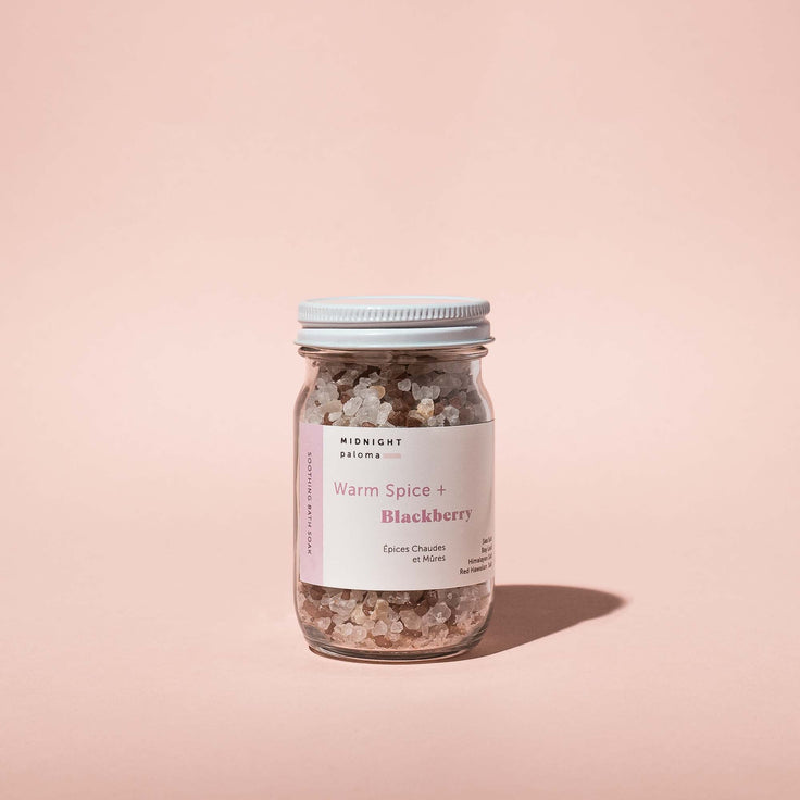 Midnight Paloma - BATH SALT SOAKS 4oz / 140gm - Warm Spice + Blackberry Bath Soak 4oz