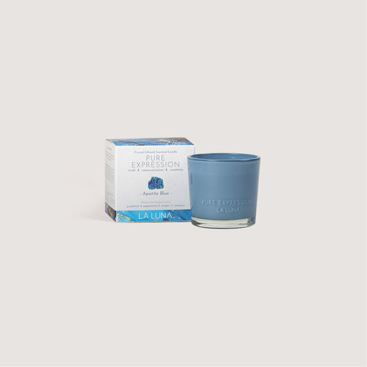 LA LUNA    Crystal Infused Candles    LA LUNA    Crystal Infused Candles    Pure Expression Apatite Blue 56g
