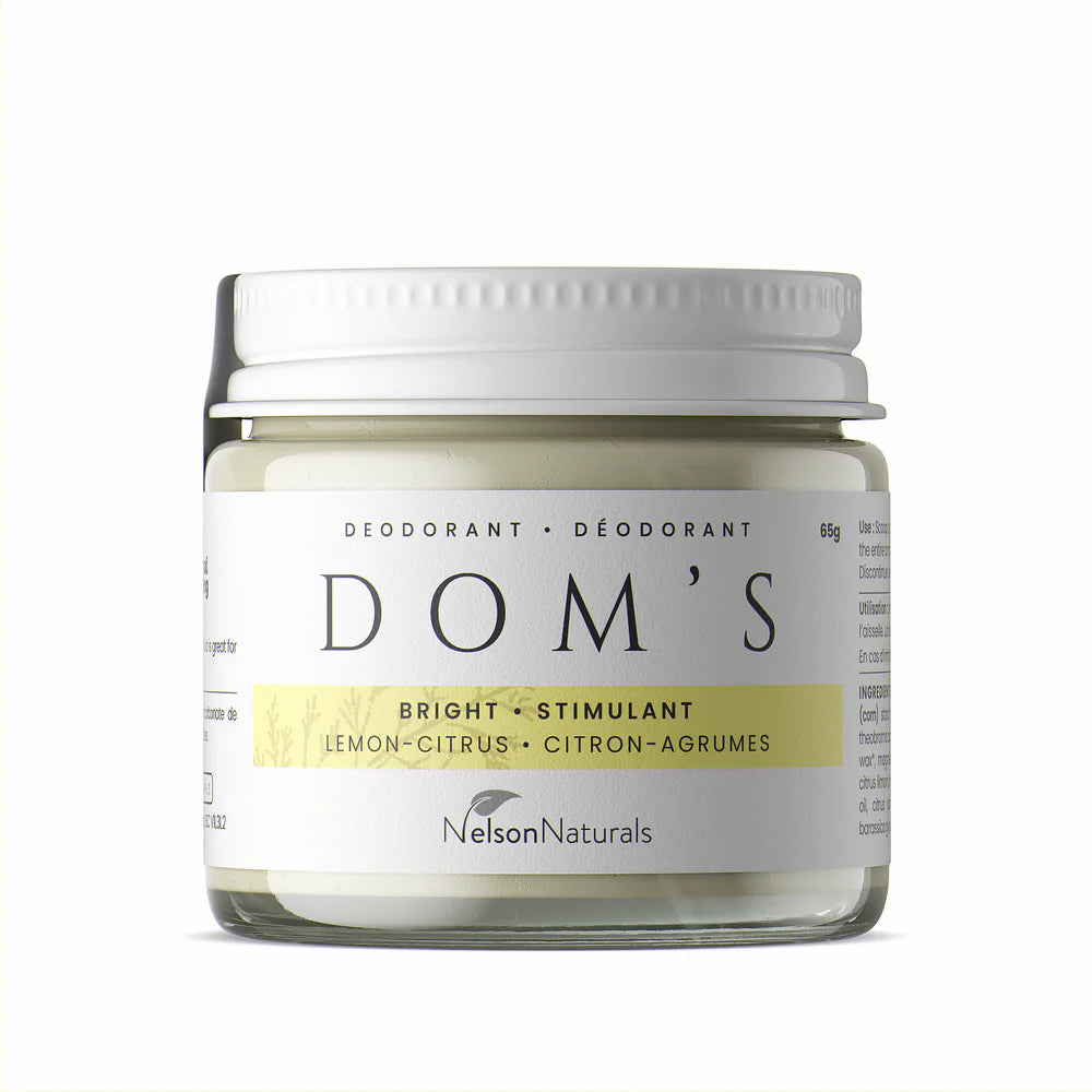 DOMS NATURALS   Bright - Lemon Citrus Deodorant    65g