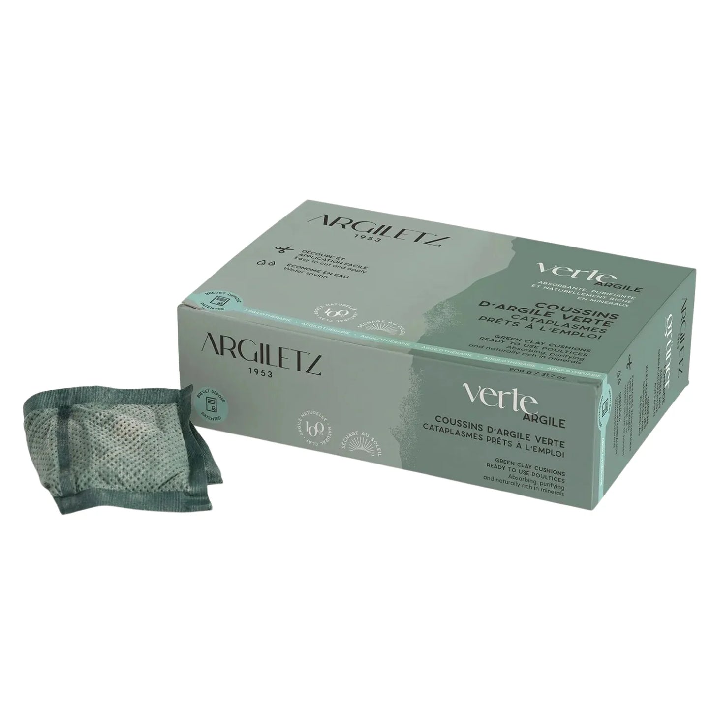 Argiletz  Ready-to-use GREEN Clay Cushions  36 coussinets