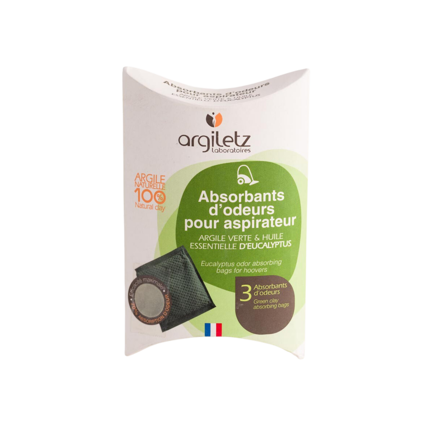 Argiletz - Odour-absorbing Bags for Vacuum - Eucalyptus - 1 paquet de 3 sachets