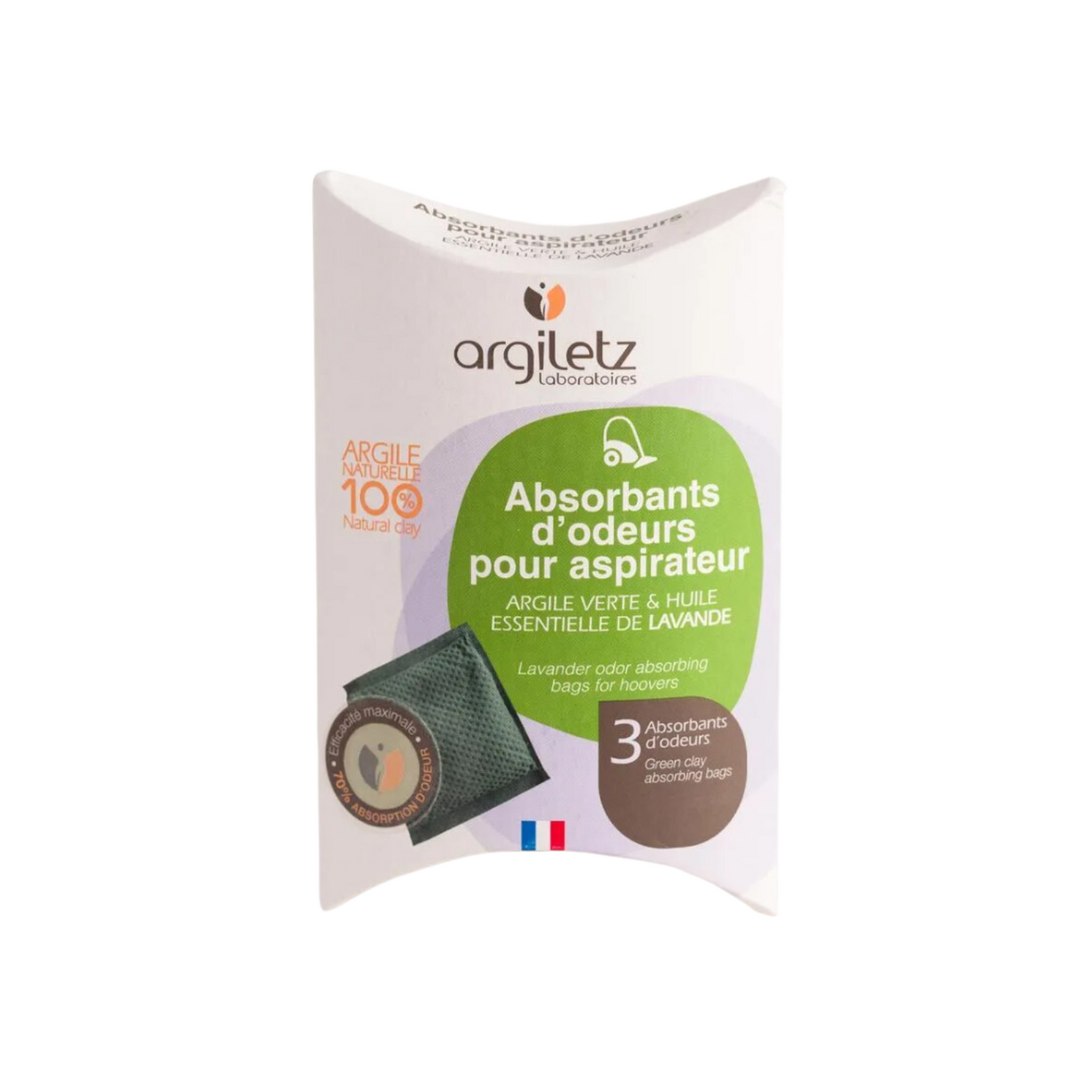 Argiletz - Odour-absorbing Bags for Vacuum - Lavender - 1 paquet de 3 sachets