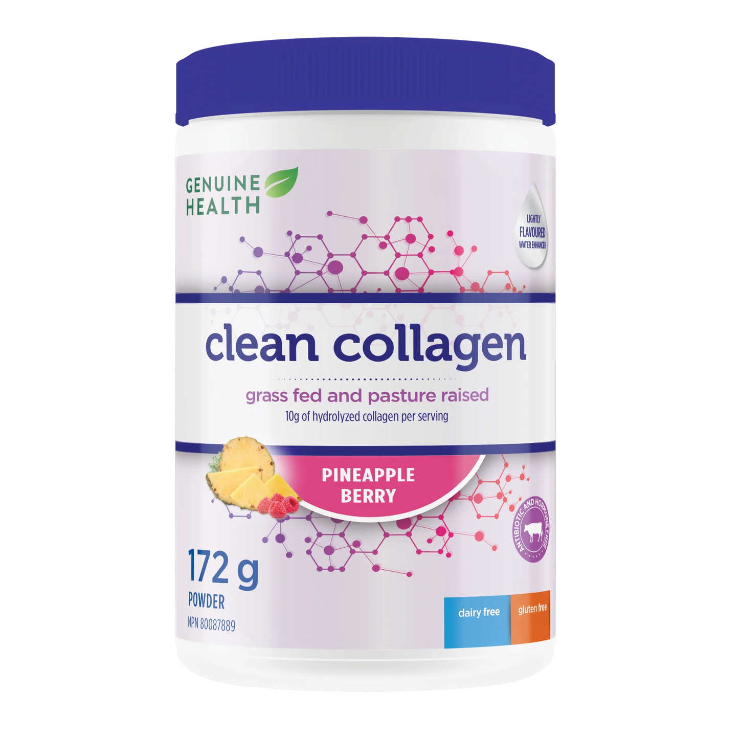 Genuin Health   clean collagen bovine pineapple berry, 16 servings