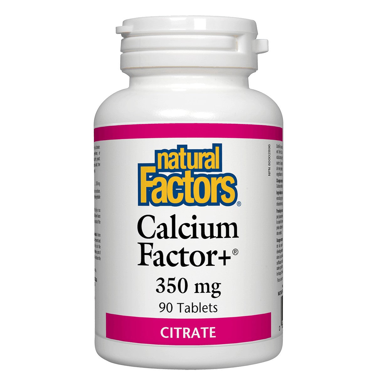 Natural Factors   Calcium Factor+® Citrate 350 mg   90 tabstabs