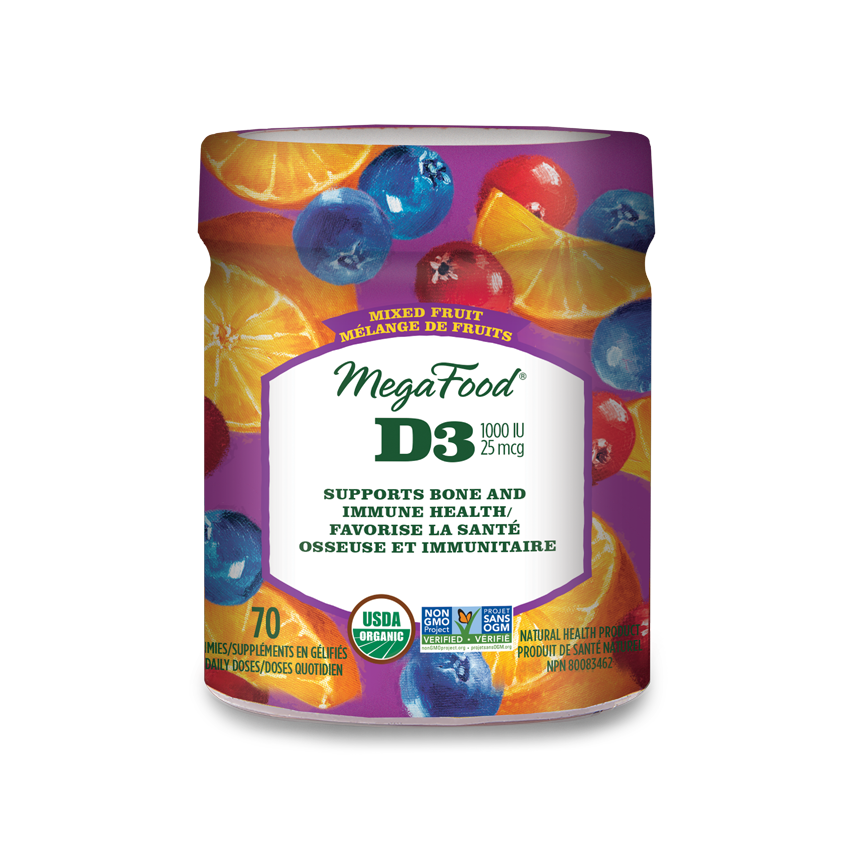 MegaFood_Vitamin D3 Wellness (1000 IU) Mixed Fruit Gummies_70 ct