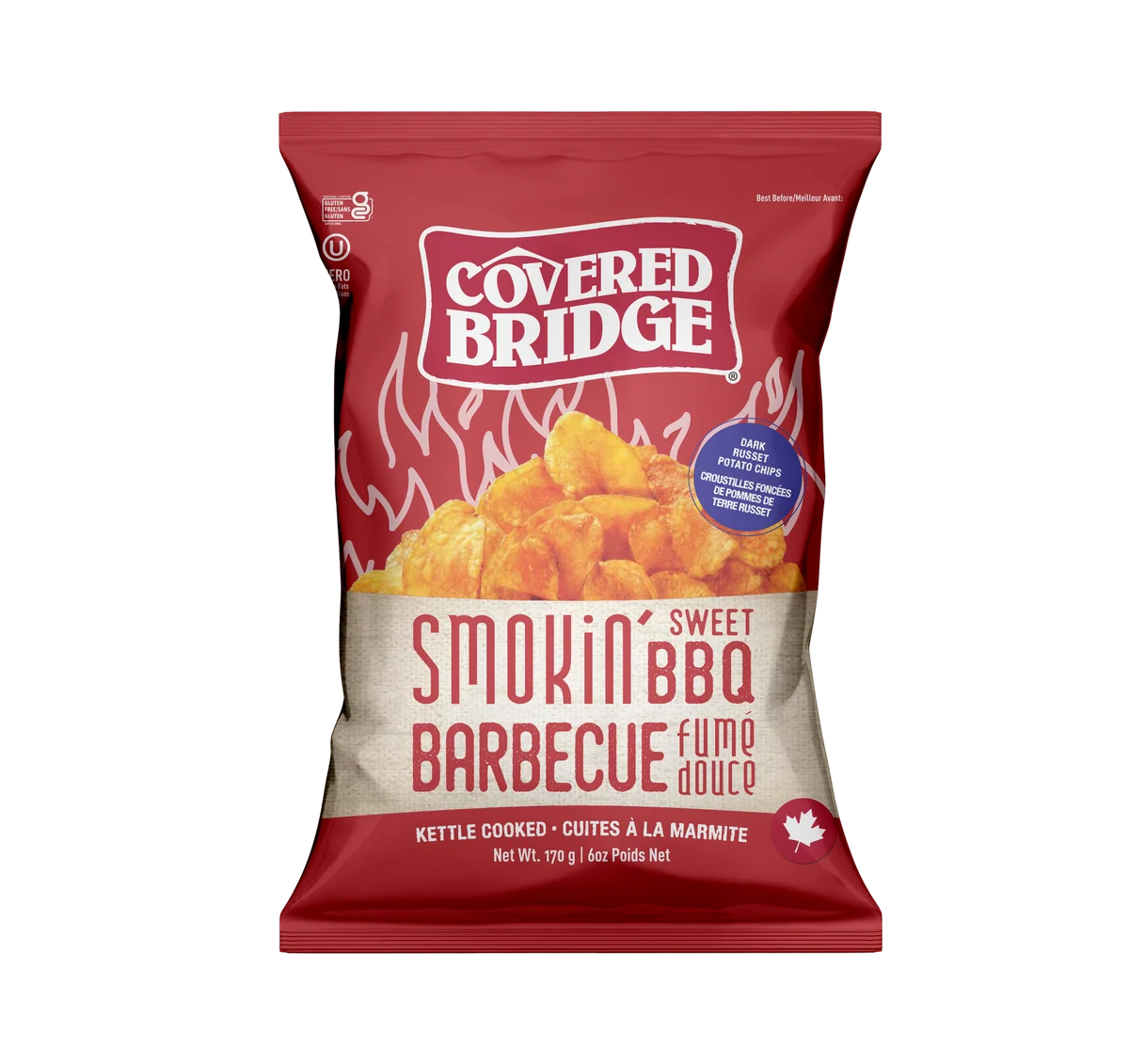 Covered Bridge Potato Chips - Smokin' Sweet BBQ - 12 x 170g